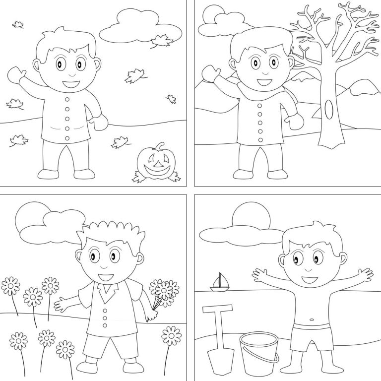 4 Seasons Coloring Pages Printable