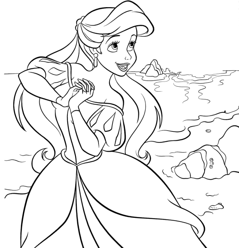 Ariel Frozen Disney Princess Coloring Pages