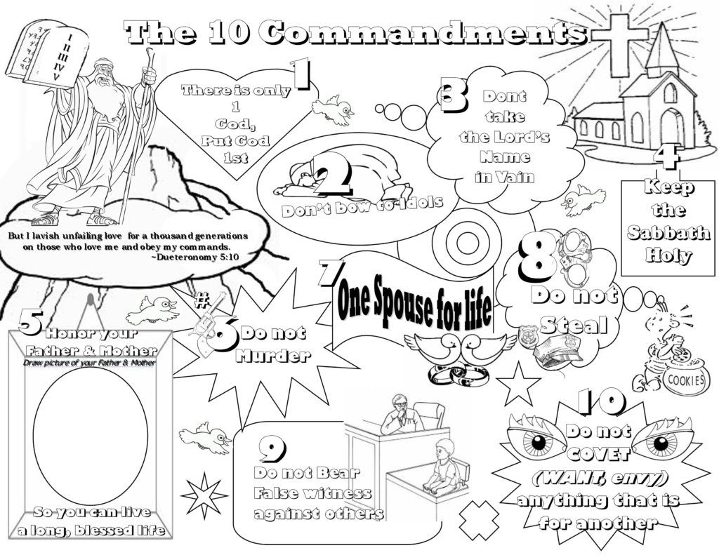 10 Commandments Coloring Page Free