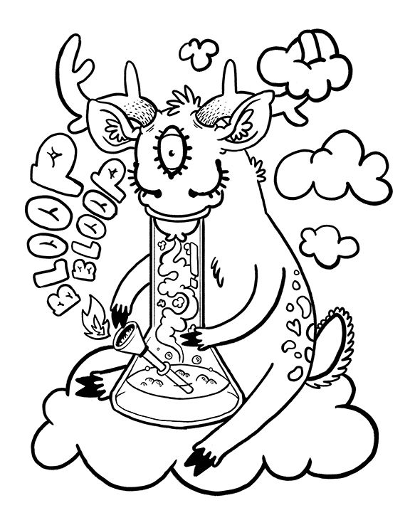 Aesthetic Stoner Trippy Coloring Pages For Adults