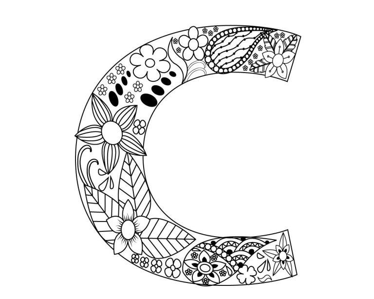Alphabet Letter C Coloring Pages For Adults