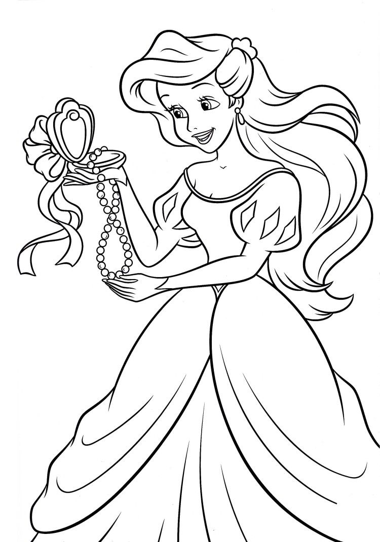 Ariel Free Printable Princess Coloring Pages