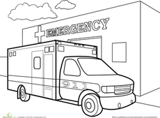 Ambulance Coloring Pages For Toddlers