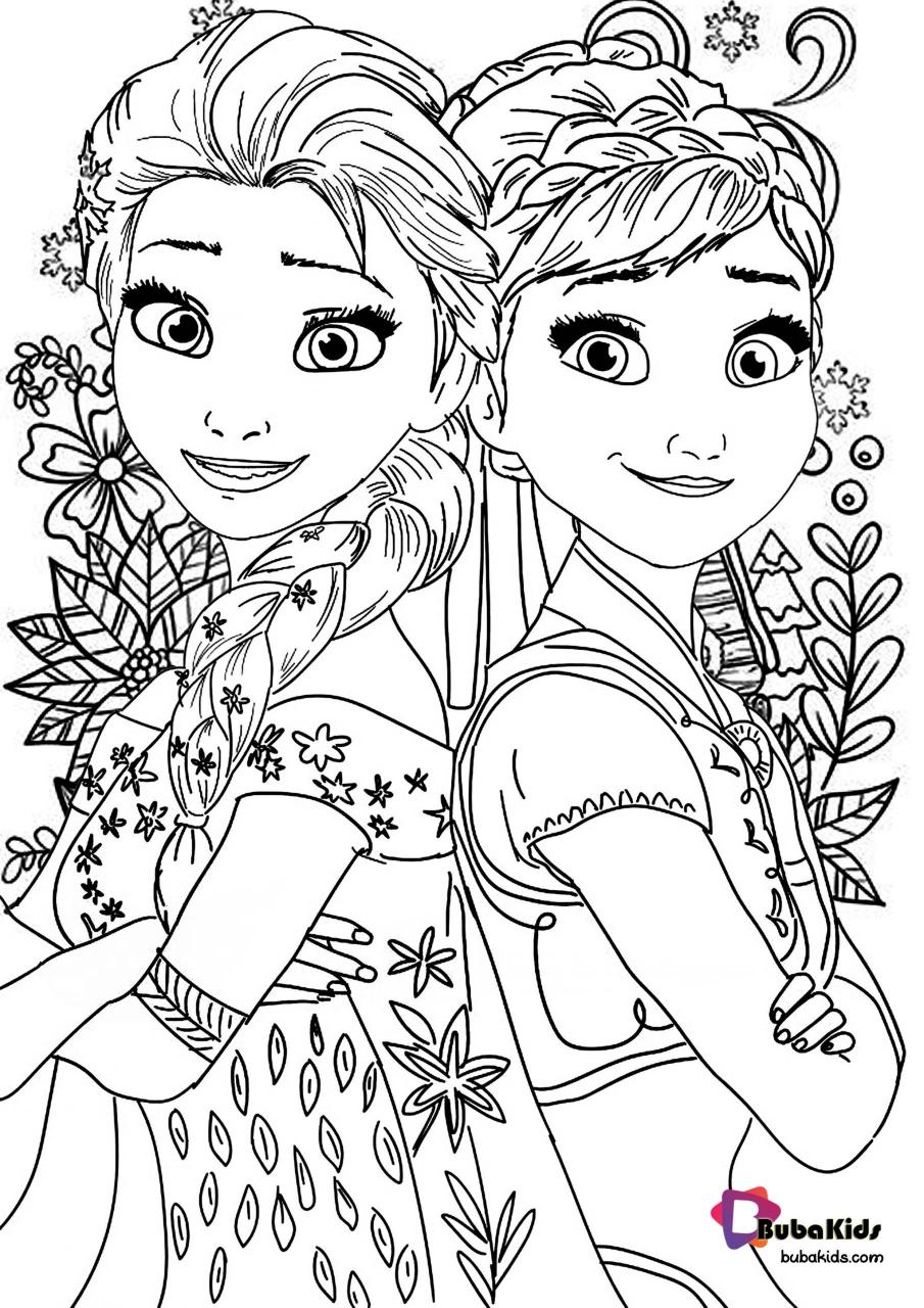 Anna And Elsa Coloring Sheets