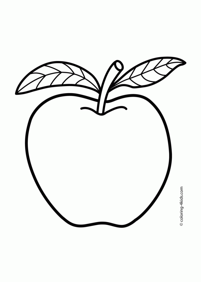 Apple Coloring Sheet For Toddlers