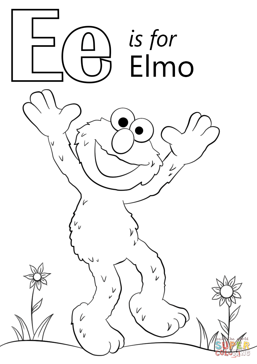 Alphabet Printable Coloring Elmo Coloring Pages