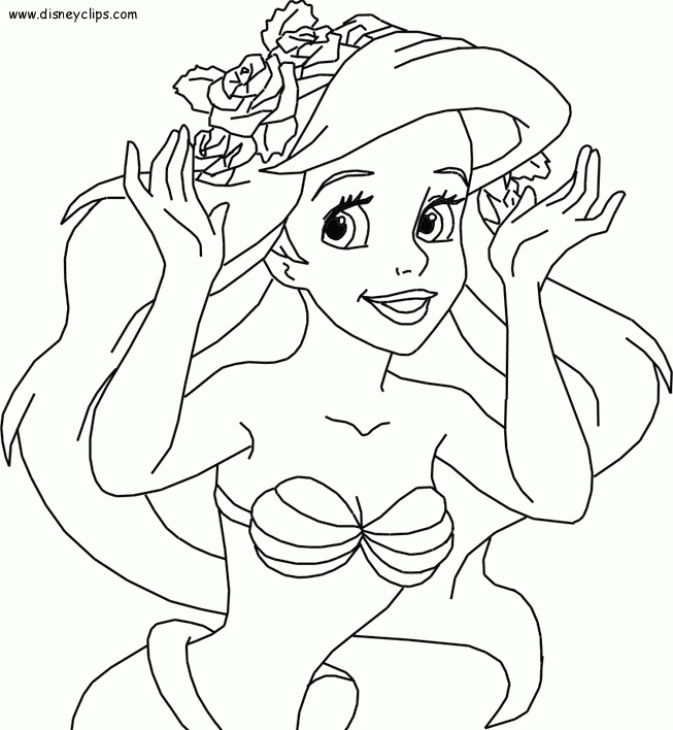 Ariel Disney Princess Coloring Pages Free