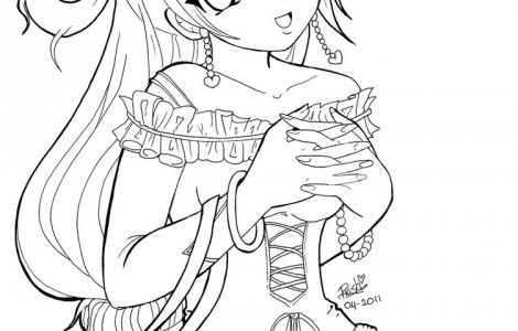 Anime Princess Coloring Pages For Adults