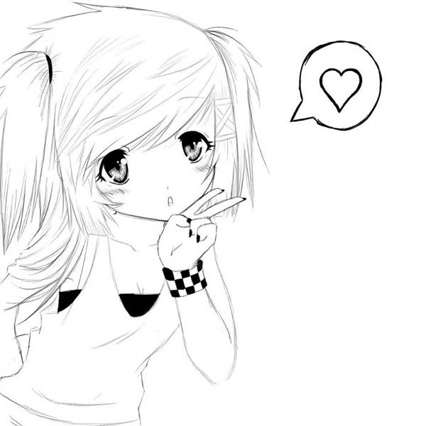 Anime Coloring Pages For Girls Easy