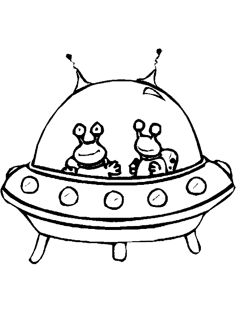 Alien Space Ship Coloring Pages