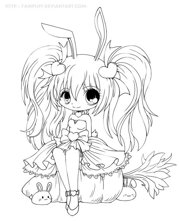 Anime Kawii Cute Coloring Pages For Girls