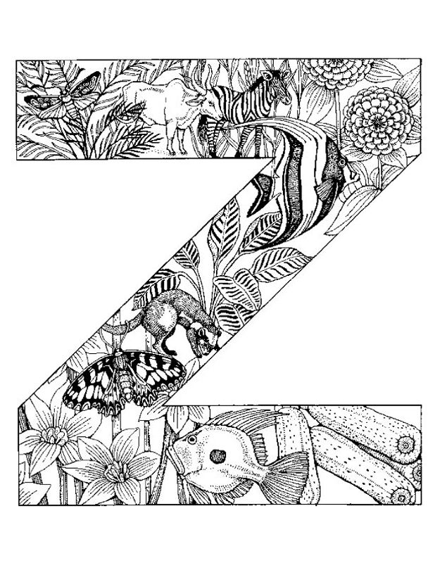 Animal Free Printable Alphabet Coloring Pages For Adults