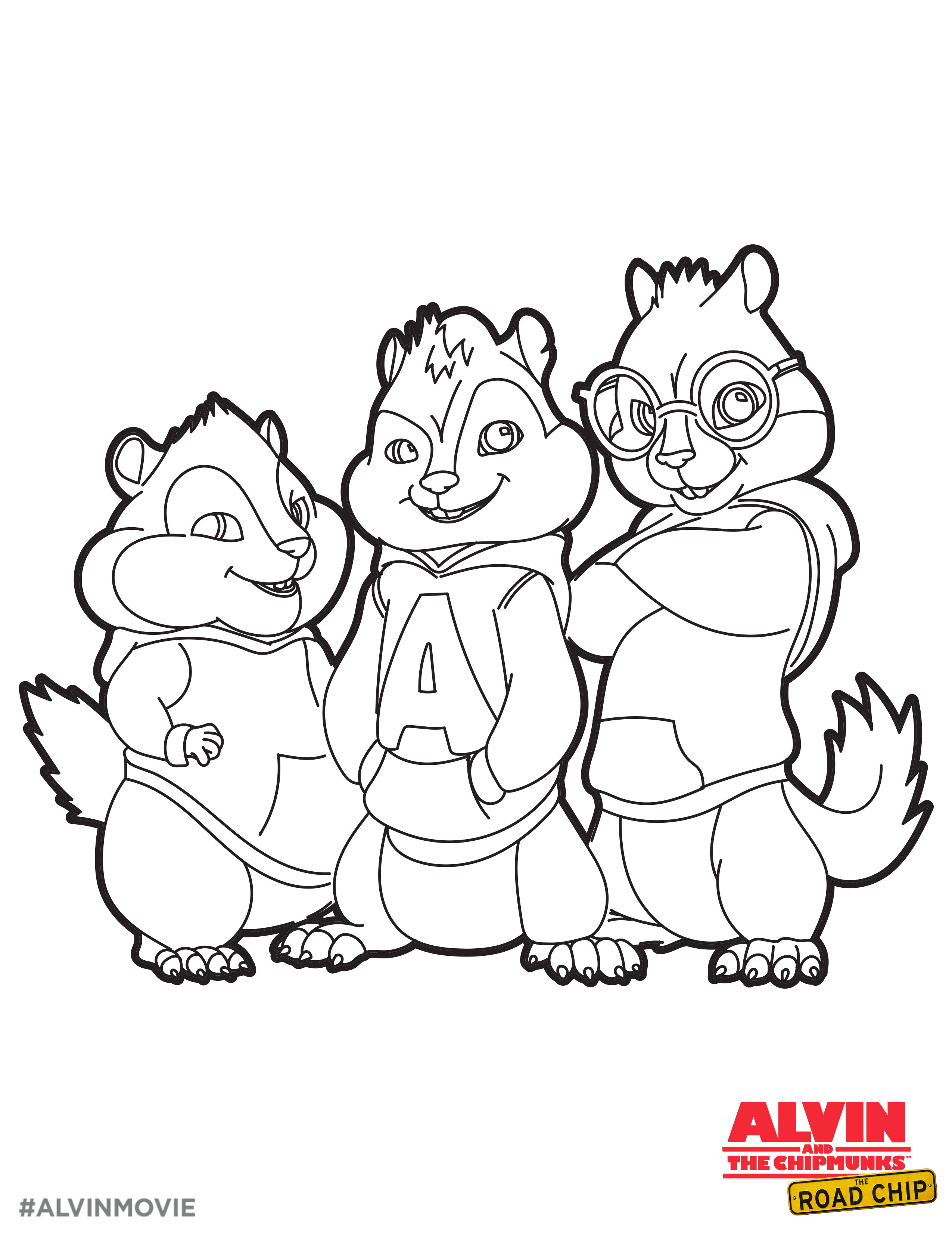 Alvin and the Chipmunks Free Coloring Printable Alvin and the