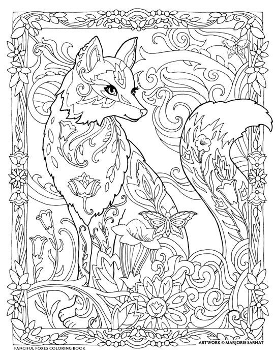 Animal Coloring Pages For Adults Fox