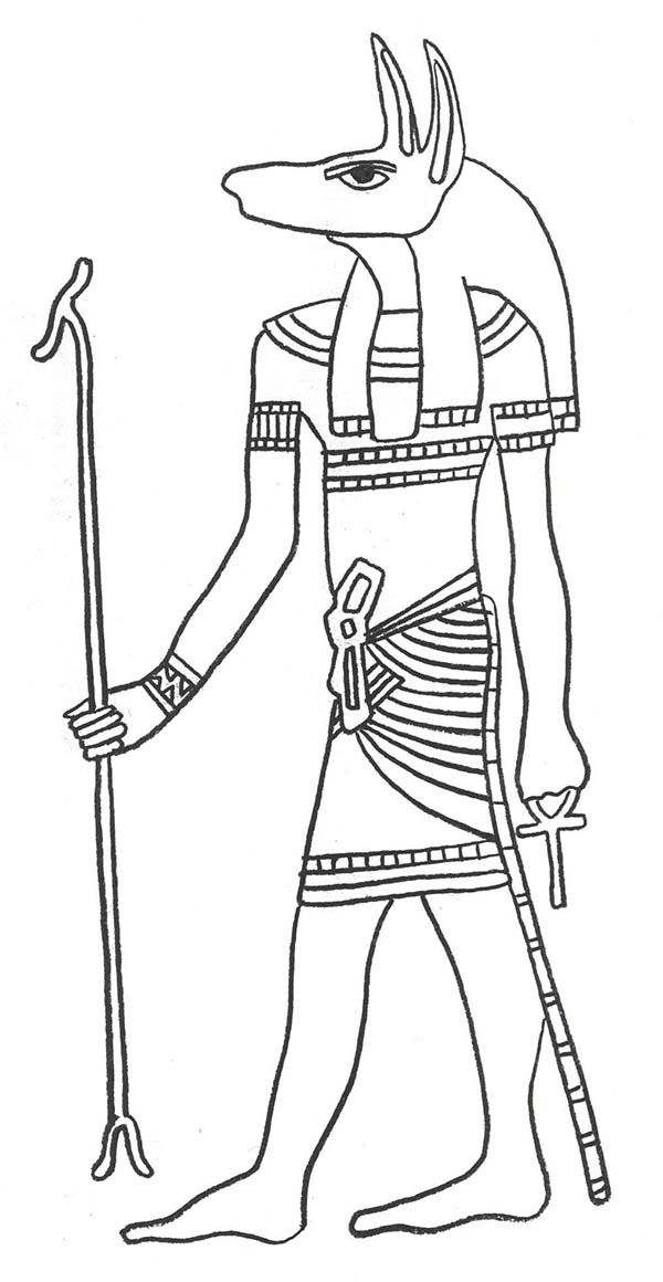 Anubis Egyptian Coloring Pages