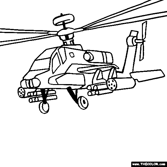 Army Helicopter Coloring Pages