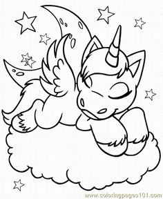 Adorable Baby Unicorn Coloring Pages