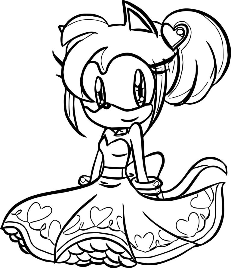 Amy Rose Sonic The Hedgehog Coloring Pages