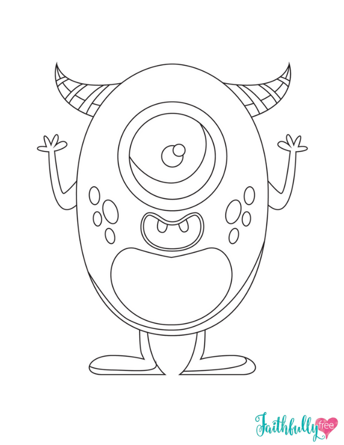 Adorable Cute Monster Coloring Pages