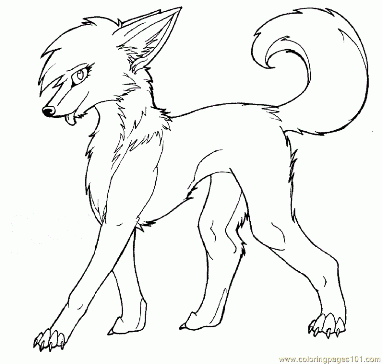 Anime Mystical Wolf Coloring Pages