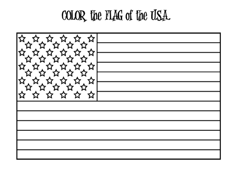 American Flag Coloring Pages For Kids
