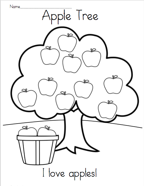 Apple Tree Coloring Page Preschool