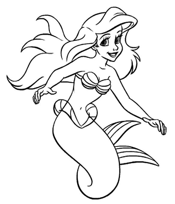Ariel Disney Princess Coloring Pages Printable