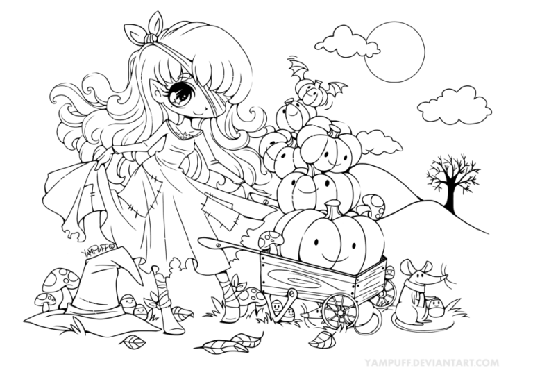 Anime Halloween Coloring Pages For Adults