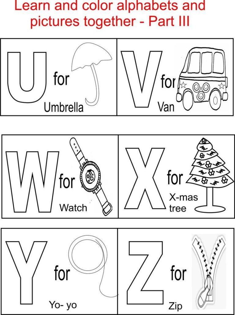 Alphabet Coloring Worksheets For Preschool