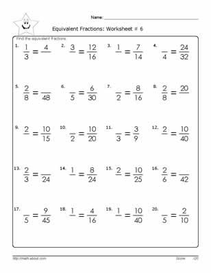 Free Printable Fraction Worksheets For 6th Grade