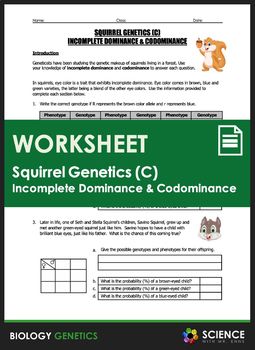 Incomplete Dominance And Codominance Worksheet