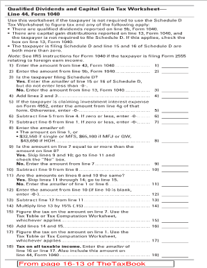 Qualified Dividends And Capital Gain Tax Worksheet 2019