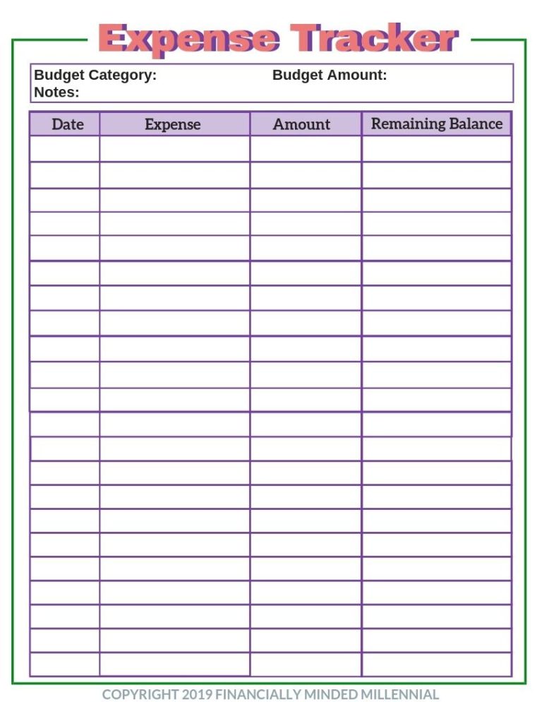 Monthly Expenses Worksheet Printable