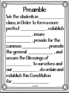 United States Constitution Worksheet