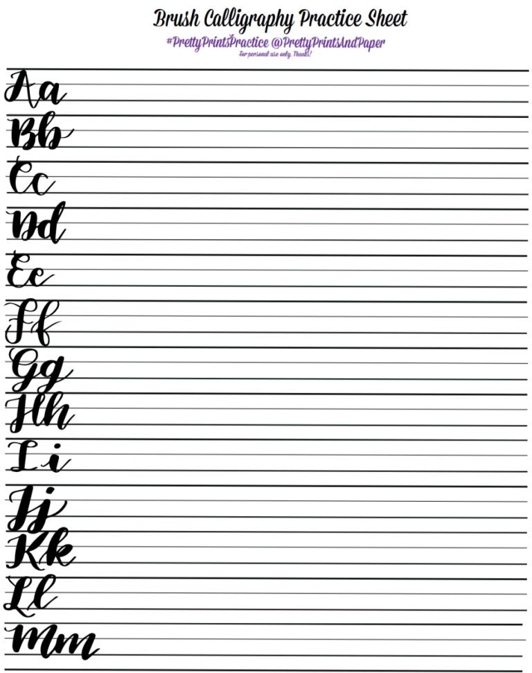 Free Hand Lettering Alphabet Worksheets