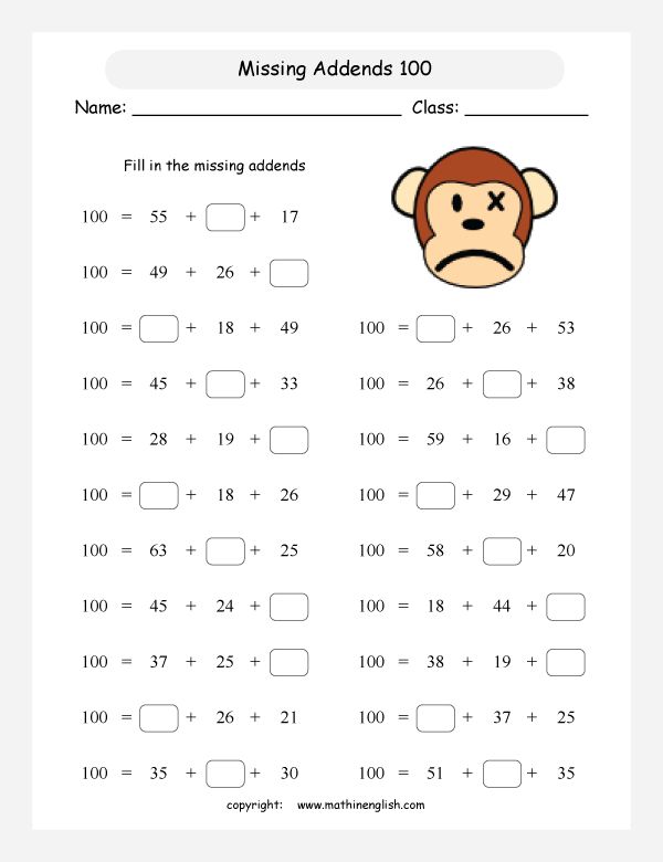 Arithmetic Worksheets For Class 2