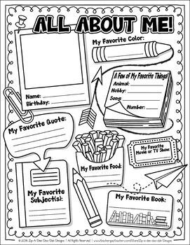 All About Me Worksheet For Elementary Students Pdf
