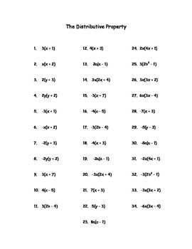 Distributive Property Two Step Equations Worksheet