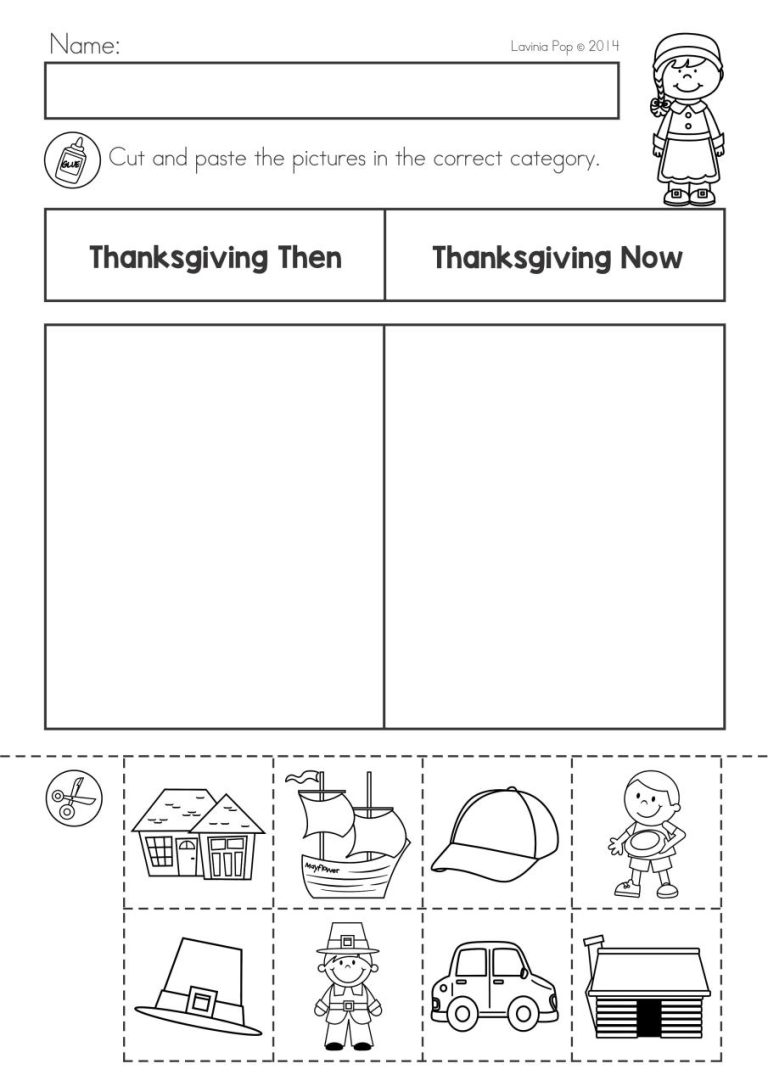 Thanksgiving Worksheets For First Grade