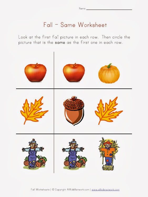 Same And Different Worksheets For Preschoolers