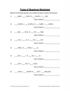 Unit 3 Worksheet 3 Chemistry Answers