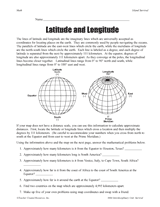 World Latitude And Longitude Worksheet Answer Key
