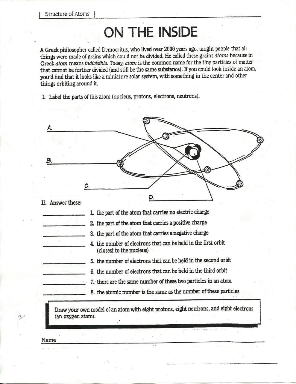 Chemistry A Study Of Matter Worksheet Periodic Table Puzzles Answers