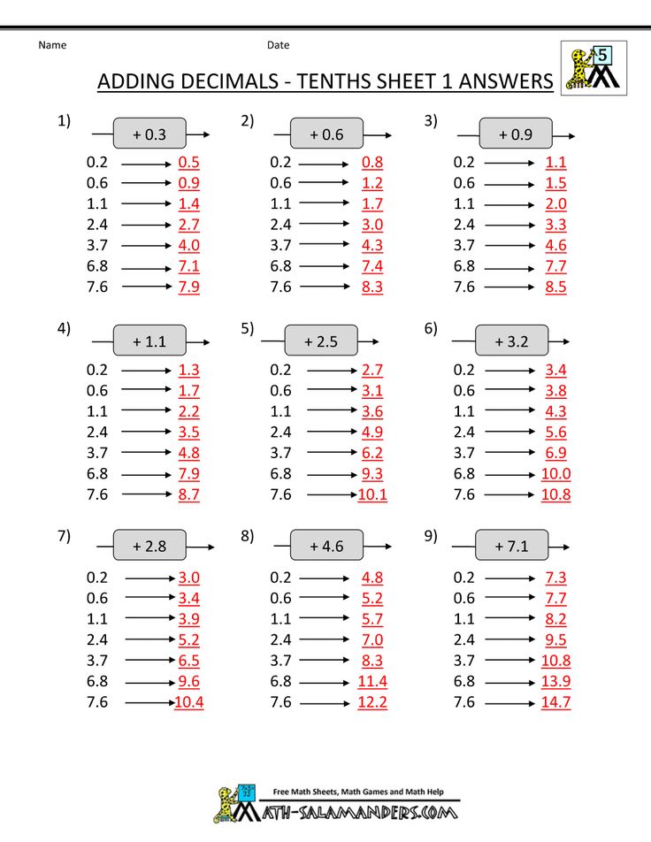 Math Worksheets With Answer Key