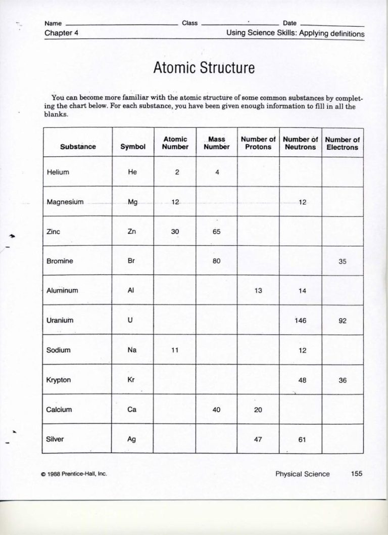 Chemistry Classification Of Matter Worksheet