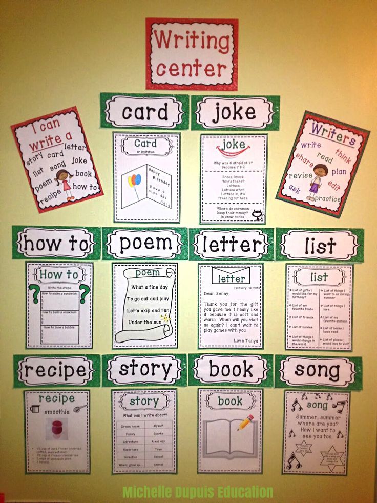 1st Grade Writing Center Ideas