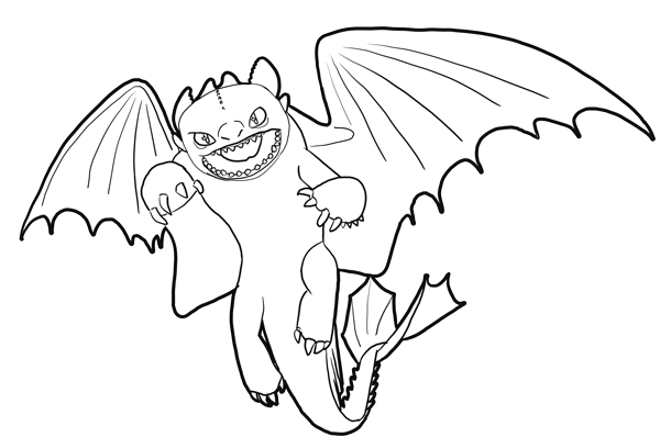 Printable Night Fury Toothless Coloring Pages