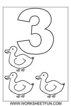 Number 3 Coloring Pages For Toddlers