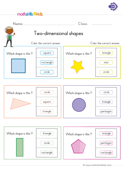 2d Shapes Worksheets For 1st Grade
