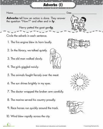 2nd Grade Adverbs Worksheet For Class 2